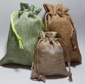 多色麻布禮物袋  (2個)  尺寸：寬 10cm、高14cm