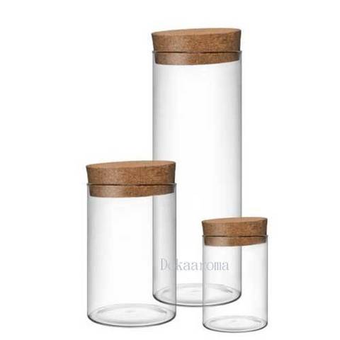 直筒玻璃儲物罐配木塞 (250ml)