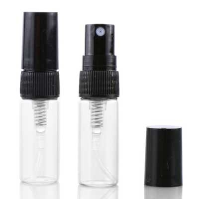  5ml 噴霧香水瓶 (黑蓋，透明玻璃) 2支/Pack