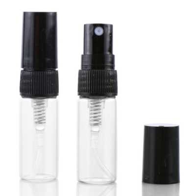  5ml 噴霧香水瓶 (黑蓋，透明玻璃) 3支/Pack