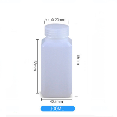 100ml HDPE Square Bottle  液體方瓶 (可放消毒酒精、化工原料) 