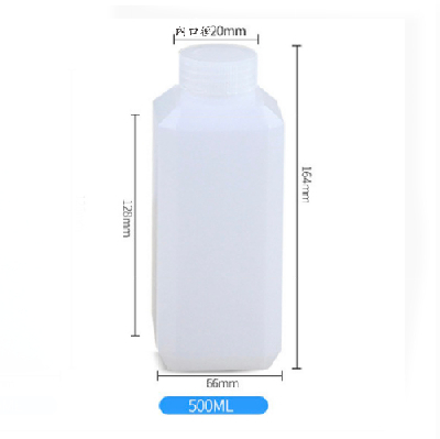 500ml  HDPE Square Bottle  液體方瓶 (可放消毒酒精、化工原料) 