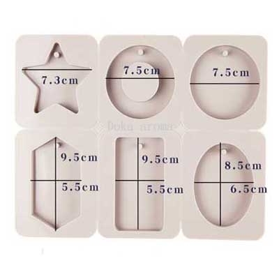 擴香石/香薰蠟片矽膠模  6格  可掛繩 