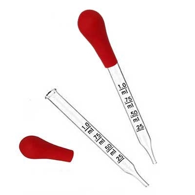 【玻璃刻度滴管連膠頭】1ml	*5支