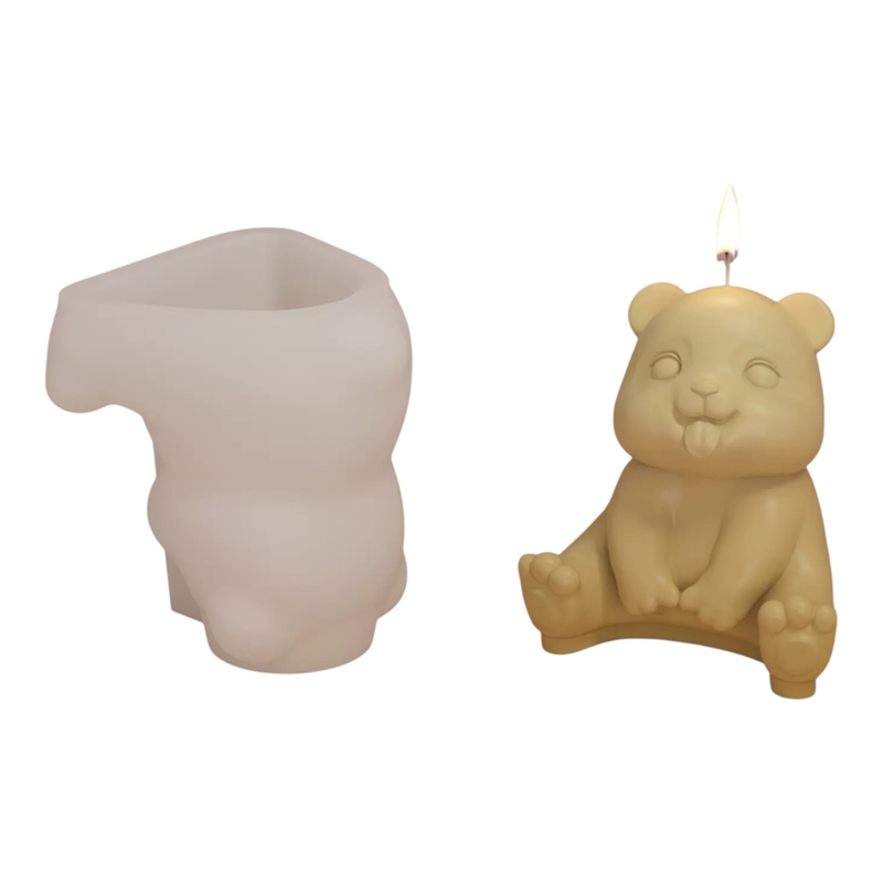 立體坐立熊貓矽膠模具 